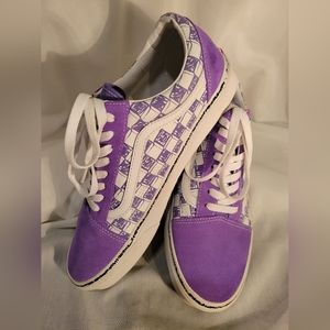 Checkered purple Vans size 10men